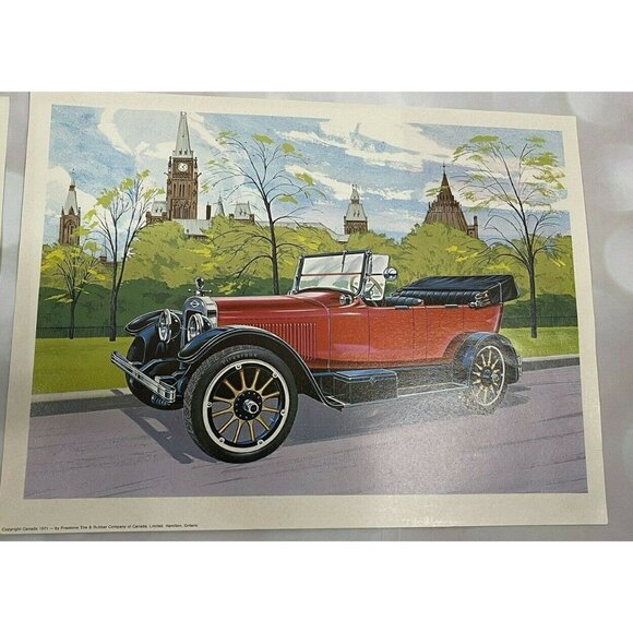 Firestone Vtg 1970s Six-Piece 11x15 Classic Cars Art Prints Set Canada 50th Anni - Picture 4 of 9